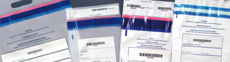 500 Stück Sicherheitstaschen Safebags 180 x 265 + 30 mm Bon
