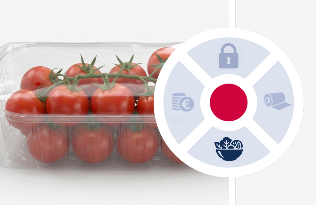Cherry tomatoes in a clear OPP flow wrap pack