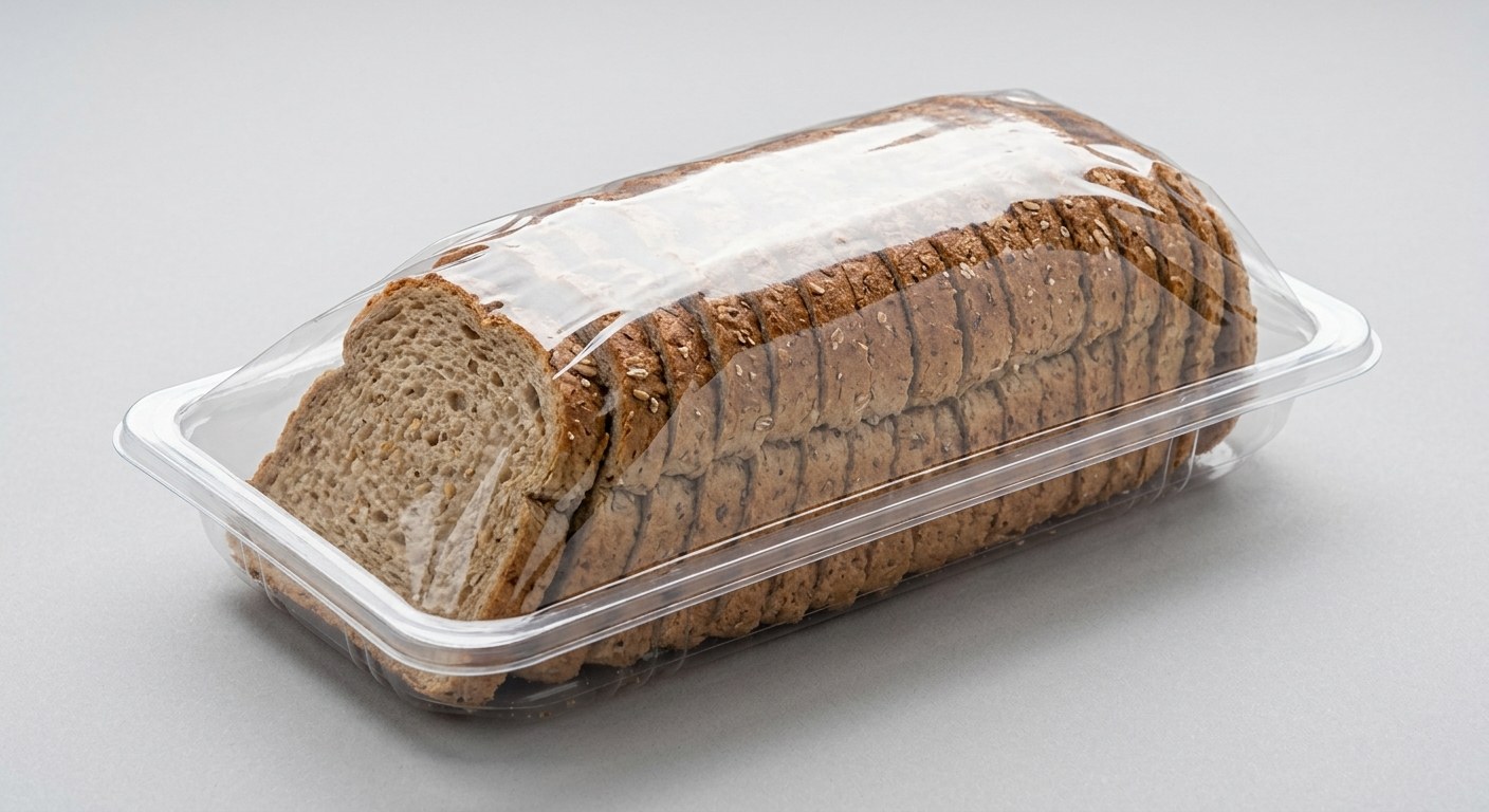 Sliced bread in a thermoformed modified atmosphere tray