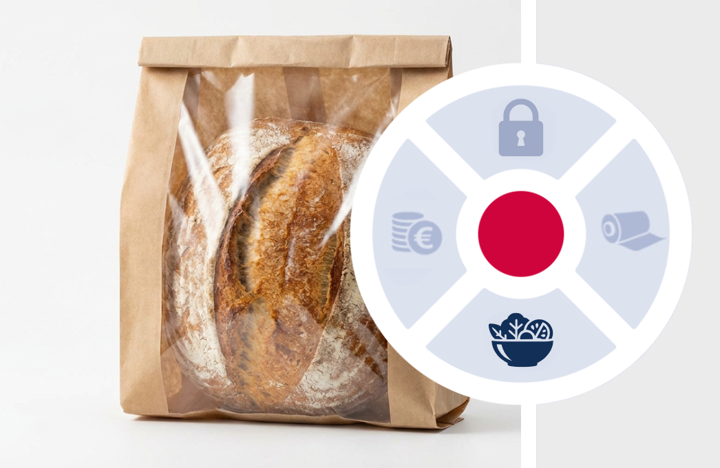 Artisan bread in a compostable window bag from orfix NJB Packaging