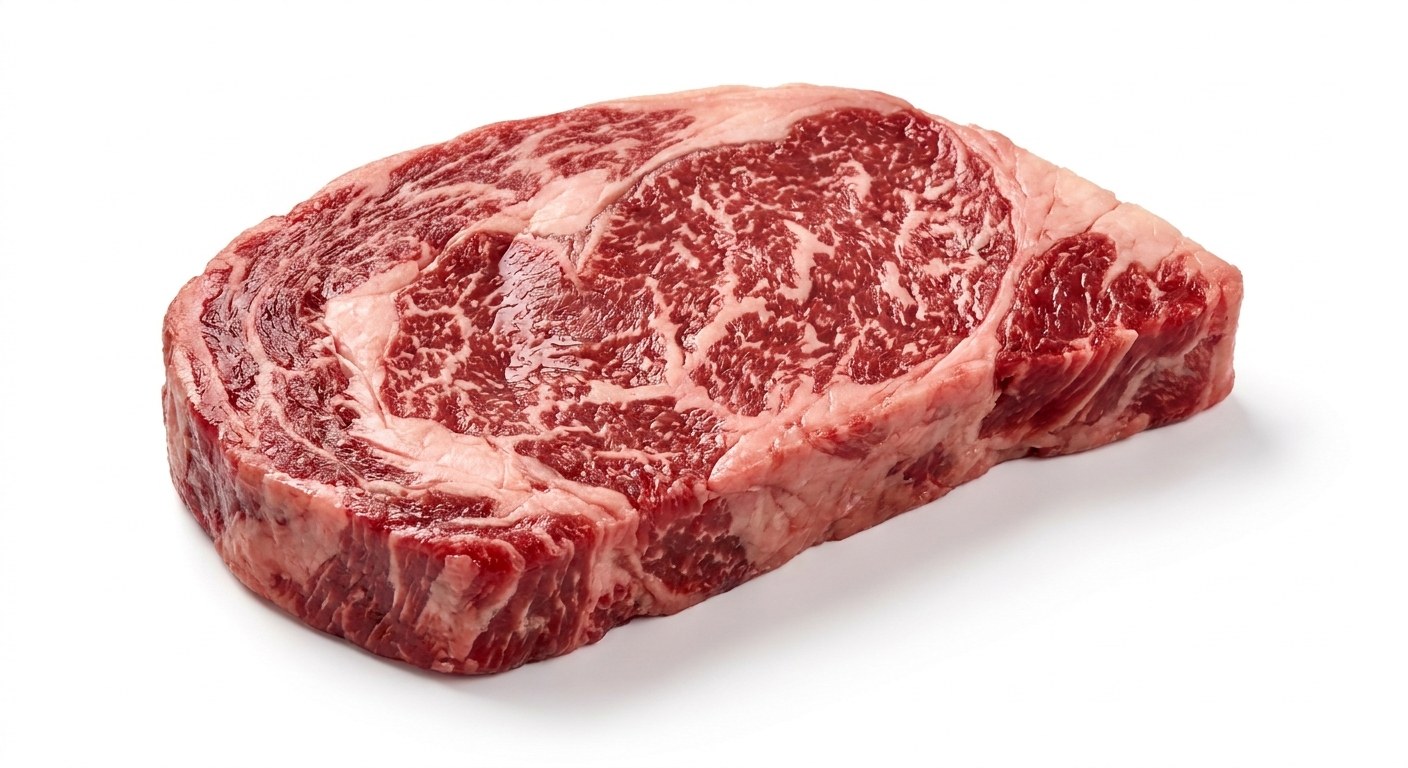 Ribeye steaks in a vacuum skin pack