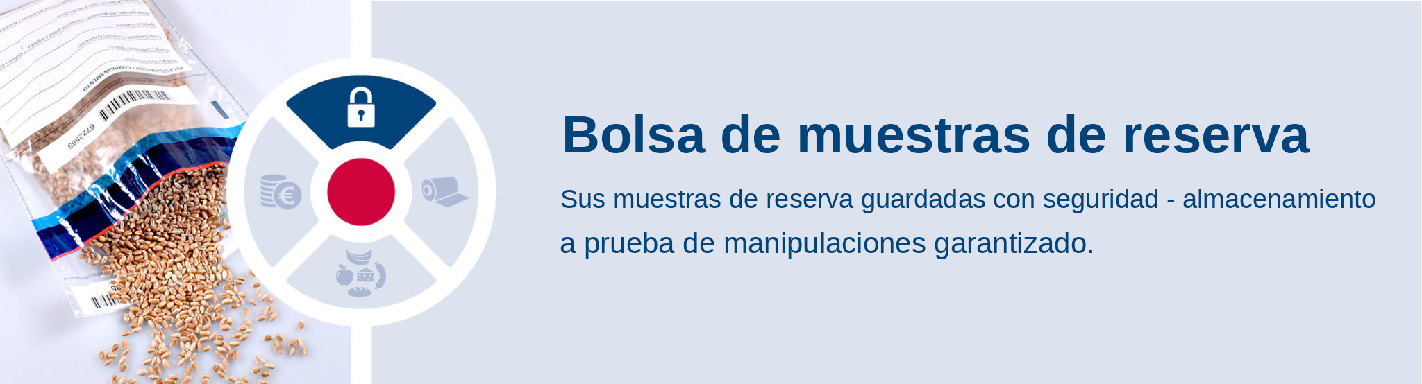 Bolsa de muestras de reserva. Sus muestras de reserva guardadas con seguridad - almacenamiento a prueba de manipulaciones garantizado.