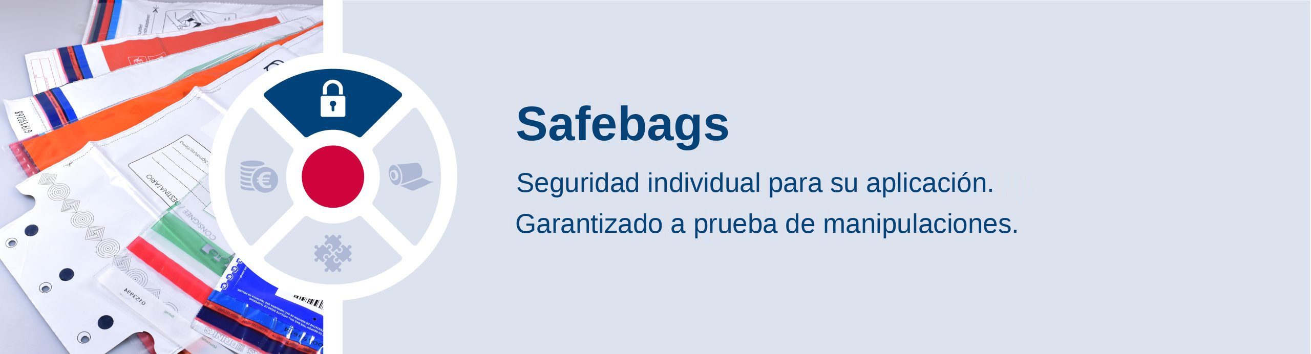 Safebags. Seguridad individual para su aplicación. Garantizado a prueba de manipulaciones.