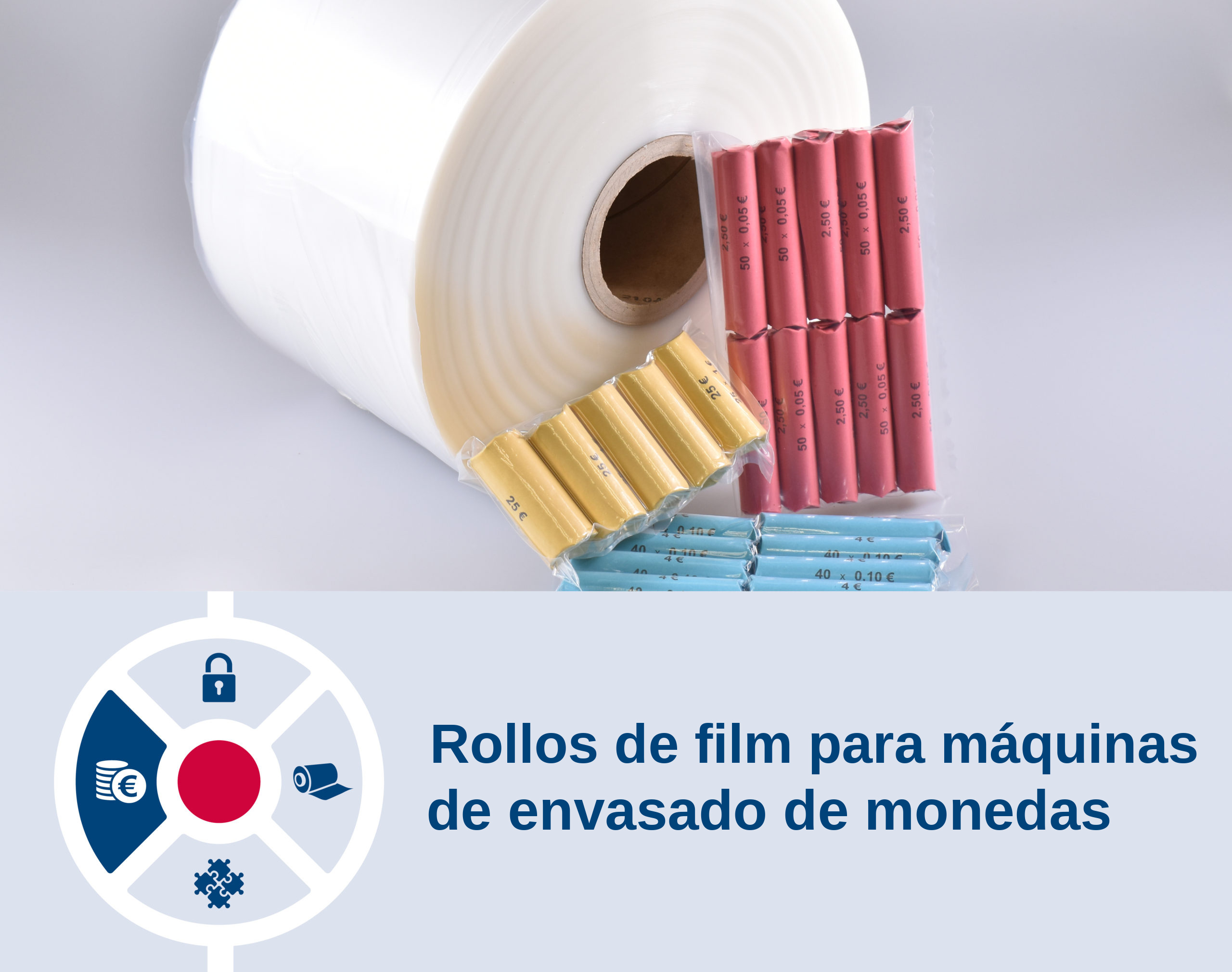 Rollos de film para máquinas de envasado de monedas